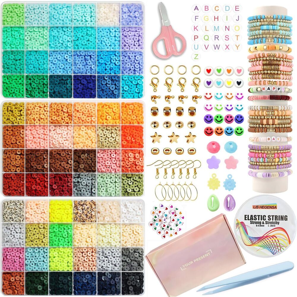 9931 72Colors 10000Pcs Clay Bead Bracelet Making Kit, Crafts Polymer Heishi